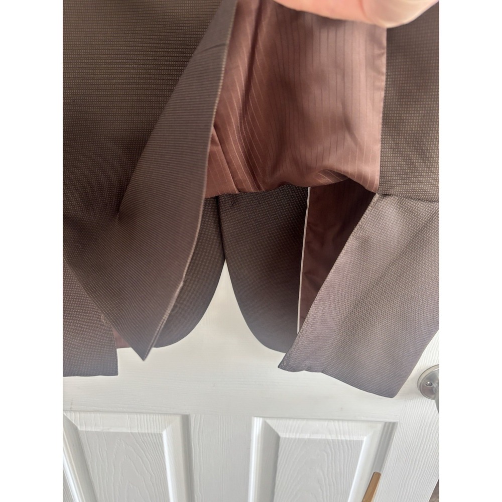 Caravelli Men's 46 Slim Houndstooth Blazer Sports Coat Suit Jacket Brown Poly Bl - Picture 10 of 13